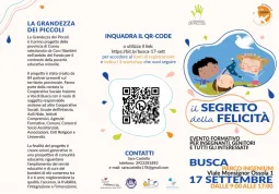 A Busca sabato 17 settembre la prossima iniziativa de “La grandezza dei piccoli” dal titolo “Il segreto della felicità”